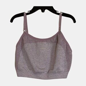 Gymshark Flex Strappy Sports Bra Adjustable Straps Light Heather Purple/Rose Med